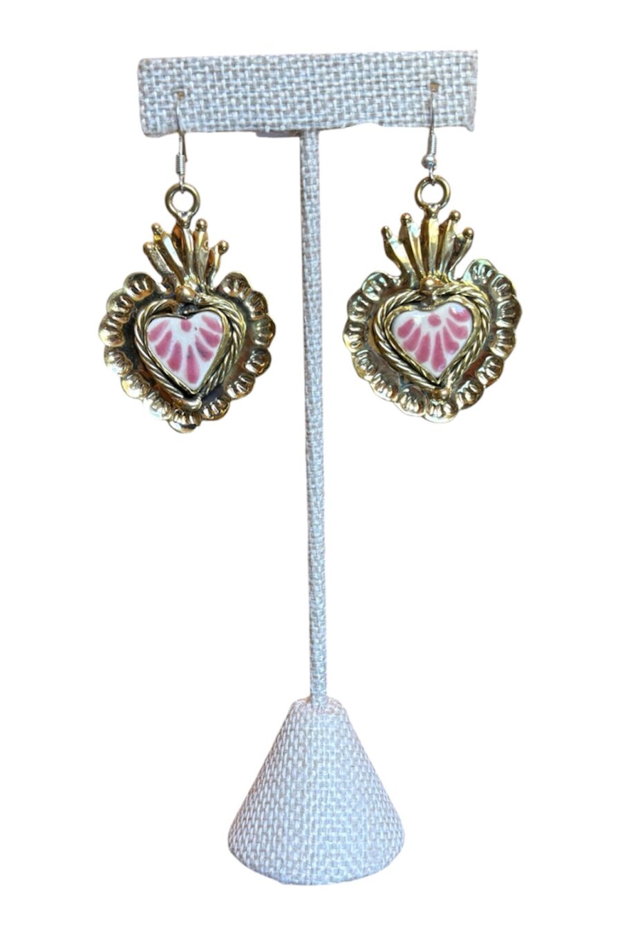 Blush Sacred Heart Earrings