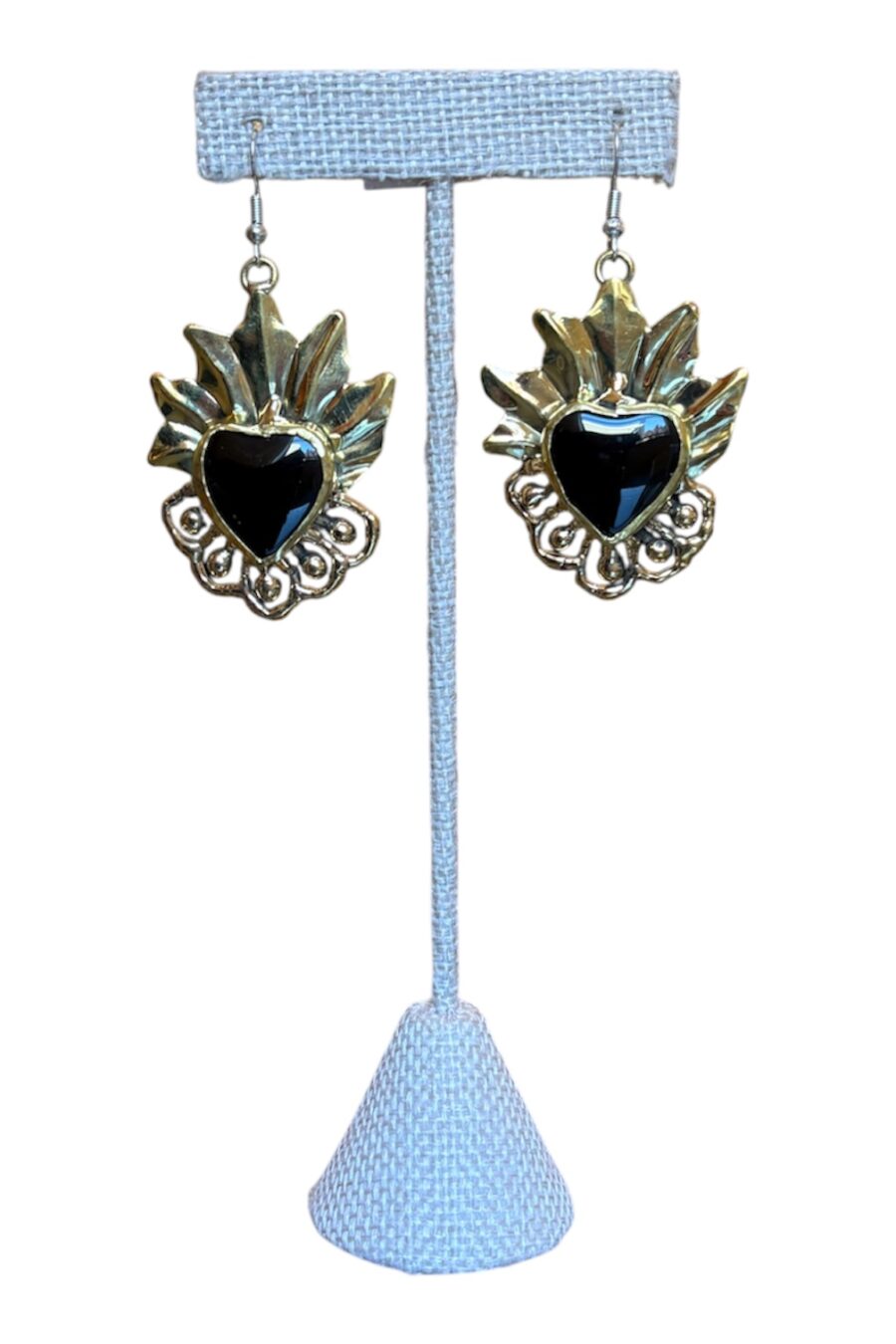 Noir Sacred Heart Earrings